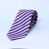 ROYAL PURPLE & WHITE STRIPED TIE